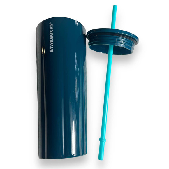 Starbucks 2023 Blue Teal 2 Tone Stainless Steel Cold Cup Venti Tumbler NEW - Picture 9 of 16